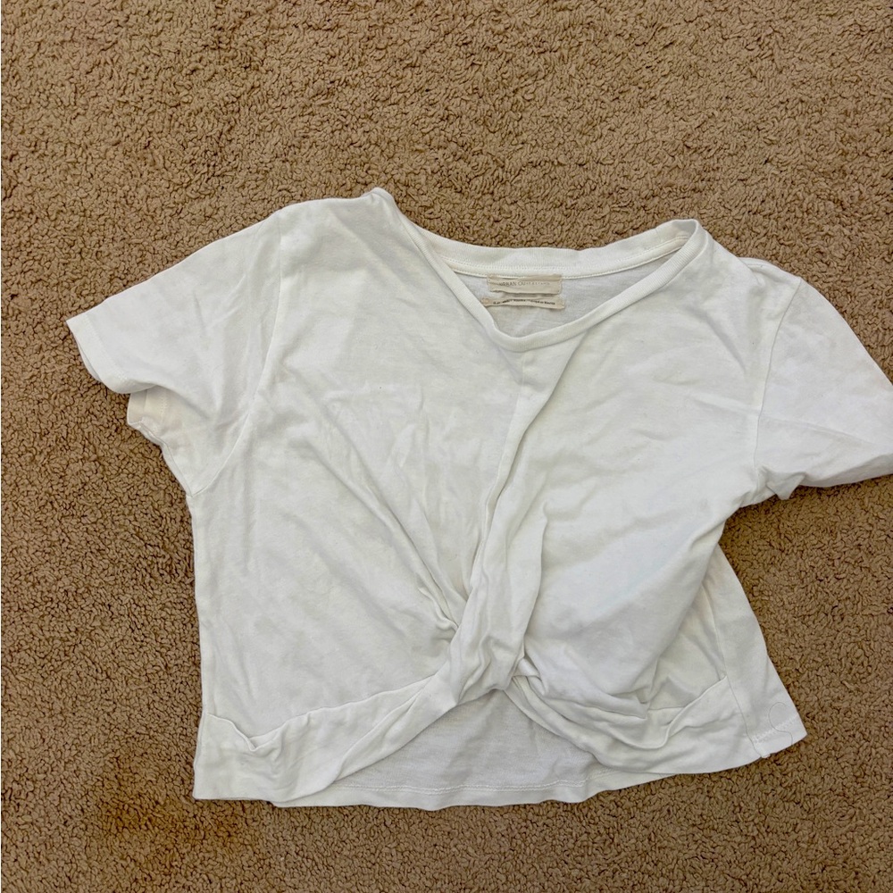 Urban outfitters tie t shirt cropped in white